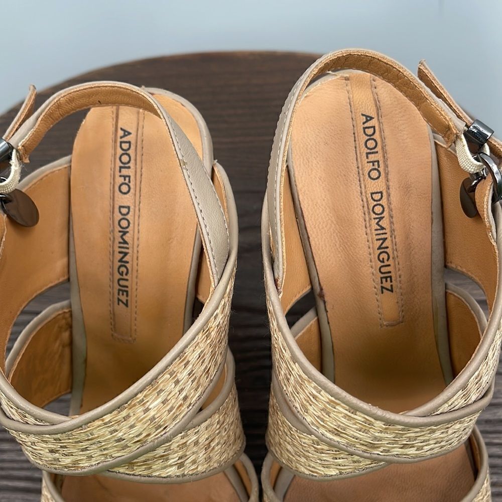 3For$20 Adolfo Dominguez leather wedge sandals size 37 EURO is 6.5 US - Picture 2 of 6